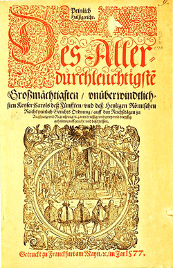 Constitutio Criminalis Carolina 1577